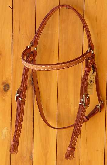 Picture 148.JPG - Aussie stock bridle natural leather with brown edges